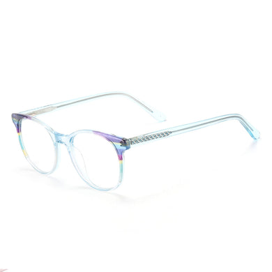Acetate Round Transparent Men And Women Full Rim Optical Spectacles Frame With Spring Hinge For Prescription Lens