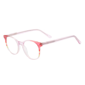 Acetate Round Transparent Men And Women Full Rim Optical Spectacles Frame With Spring Hinge For Prescription Lens