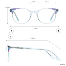 Load image into Gallery viewer, Acetate Round Transparent Men And Women Full Rim Optical Spectacles Frame With Spring Hinge For Prescription Lens