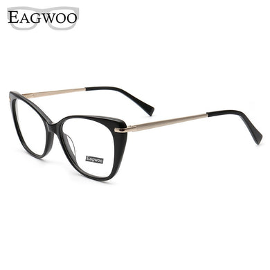 Acetate TR90 Women Female Eyeglasses Full Rim Crystal Optical Frame Prescription Plain Clear Elegant Eye Glasses