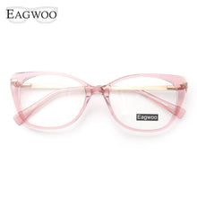 Load image into Gallery viewer, Acetate TR90 Women Female Eyeglasses Full Rim Crystal Optical Frame Prescription Plain Clear Elegant Eye Glasses