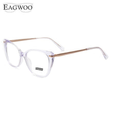 Load image into Gallery viewer, Acetate TR90 Women Female Eyeglasses Full Rim Crystal Optical Frame Prescription Plain Clear Elegant Eye Glasses