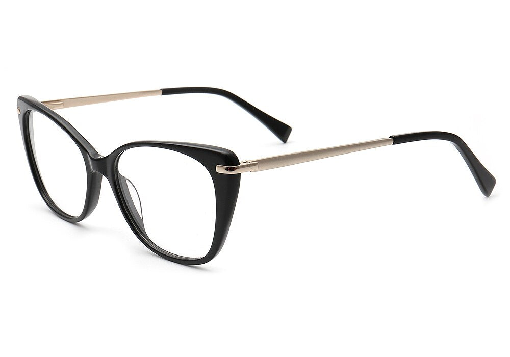 Acetate TR90 Women Female Eyeglasses Full Rim Crystal Optical Frame Prescription Plain Clear Elegant Eye Glasses