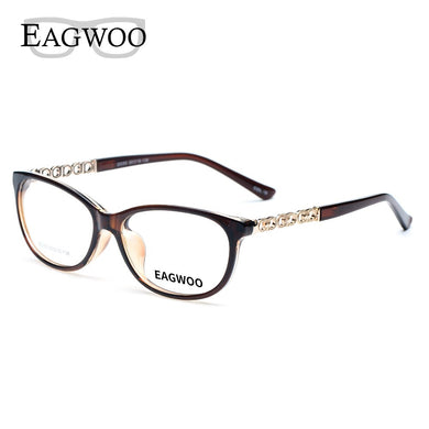 Acetate TR90 Women Female Eyeglasses Full Rim Optical Frame Prescription Spectacle Light Clear Eye Glasses 22050 Navy Brown
