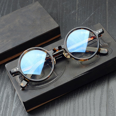 Acetate Transparent Clear Glasses Men Women Vintage Small Round Glasses Frame Optical Myopia Eyeglasses Frames Eyewear Oculos