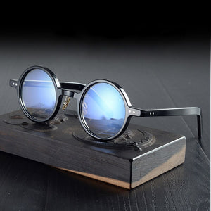 Acetate Transparent Clear Glasses Men Women Vintage Small Round Glasses Frame Optical Myopia Eyeglasses Frames Eyewear Oculos