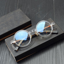 Load image into Gallery viewer, Acetate Transparent Clear Glasses Men Women Vintage Small Round Glasses Frame Optical Myopia Eyeglasses Frames Eyewear Oculos