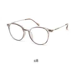 Acetate Unisex Solid Alloy Glasses Frame Women  Prescription Glasses  Designer Metallic Circle Glasses Myopia Glasses