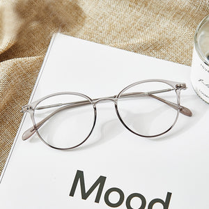 Acetate Unisex Solid Alloy Glasses Frame Women  Prescription Glasses  Designer Metallic Circle Glasses Myopia Glasses