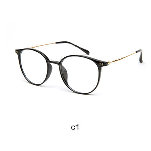 Acetate Unisex Solid Alloy Glasses Frame Women  Prescription Glasses  Designer Metallic Circle Glasses Myopia Glasses