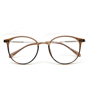 Acetate Unisex Solid Alloy Glasses Frame Women  Prescription Glasses  Designer Metallic Circle Glasses Myopia Glasses