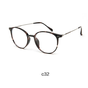 Acetate Unisex Solid Alloy Glasses Frame Women  Prescription Glasses  Designer Metallic Circle Glasses Myopia Glasses