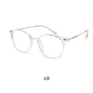 Acetate Unisex Solid Alloy Glasses Frame Women  Prescription Glasses  Designer Metallic Circle Glasses Myopia Glasses