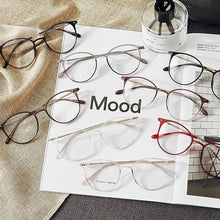 Load image into Gallery viewer, Acetate Unisex Solid Alloy Glasses Frame Women  Prescription Glasses  Designer Metallic Circle Glasses Myopia Glasses