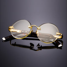 Load image into Gallery viewer, Acetate Vintage Rimless Round Sunglasses Man Crystal Stone Glass Sun Glasses Woman Classic Male Driver Shade UV400 Anti Scratch