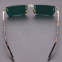 Load image into Gallery viewer, Acetate Vintage Rimless Sunglasses Man  Natural Crystal Stone Lens Green Sun Glasses Goggles UV400 Oculos