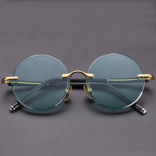Load image into Gallery viewer, Acetate Vintage Rimless Sunglasses Man Woman  Natural Crystal Stone Goggles Retro Round Sun Glasses Oculos
