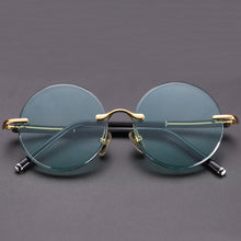 Load image into Gallery viewer, Acetate Vintage Rimless Sunglasses Man Woman  Natural Crystal Stone Goggles Retro Round Sun Glasses Oculos