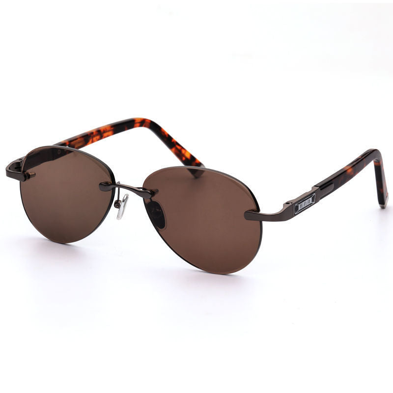 Acetate Vintage Rimless Sunglasses Man Woman  Natural Crystal Stone Lens Goggles Oval Sun Glasses Anti Eye Dry Anti Scratc