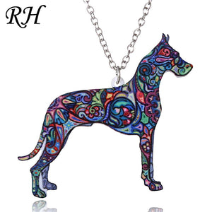 Acrylic Animal Necklace Pet Cat Dragon Pig Bird Wolf Horse Fish Dog Necklace Women Bohemia Jewelry Pendant Ethnic Long Necklace