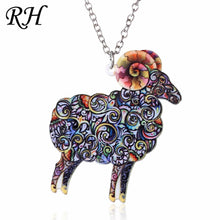Carica l&#39;immagine nel visualizzatore di Gallery, Acrylic Animal Necklace Pet Cat Dragon Pig Bird Wolf Horse Fish Dog Necklace Women Bohemia Jewelry Pendant Ethnic Long Necklace