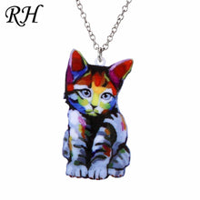 Carica l&#39;immagine nel visualizzatore di Gallery, Acrylic Animal Necklace Pet Cat Dragon Pig Bird Wolf Horse Fish Dog Necklace Women Bohemia Jewelry Pendant Ethnic Long Necklace