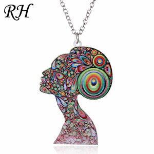 Acrylic Animal Necklace Pet Cat Dragon Pig Bird Wolf Horse Fish Dog Necklace Women Bohemia Jewelry Pendant Ethnic Long Necklace