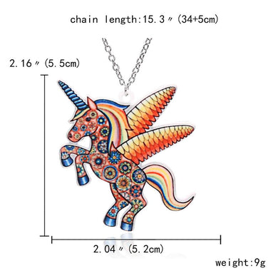 Collana CAVALLO in acrilico per ragazze Bambini Bambini Cartoni animati Accessori per gioielli a cavallo Collana con animali da donna Ciondolo Unicorno Party 