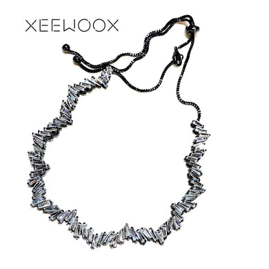 Collana con ciondolo in zircone con scarti regolari regolabili, regalo creativo per designer della settimana della moda 
