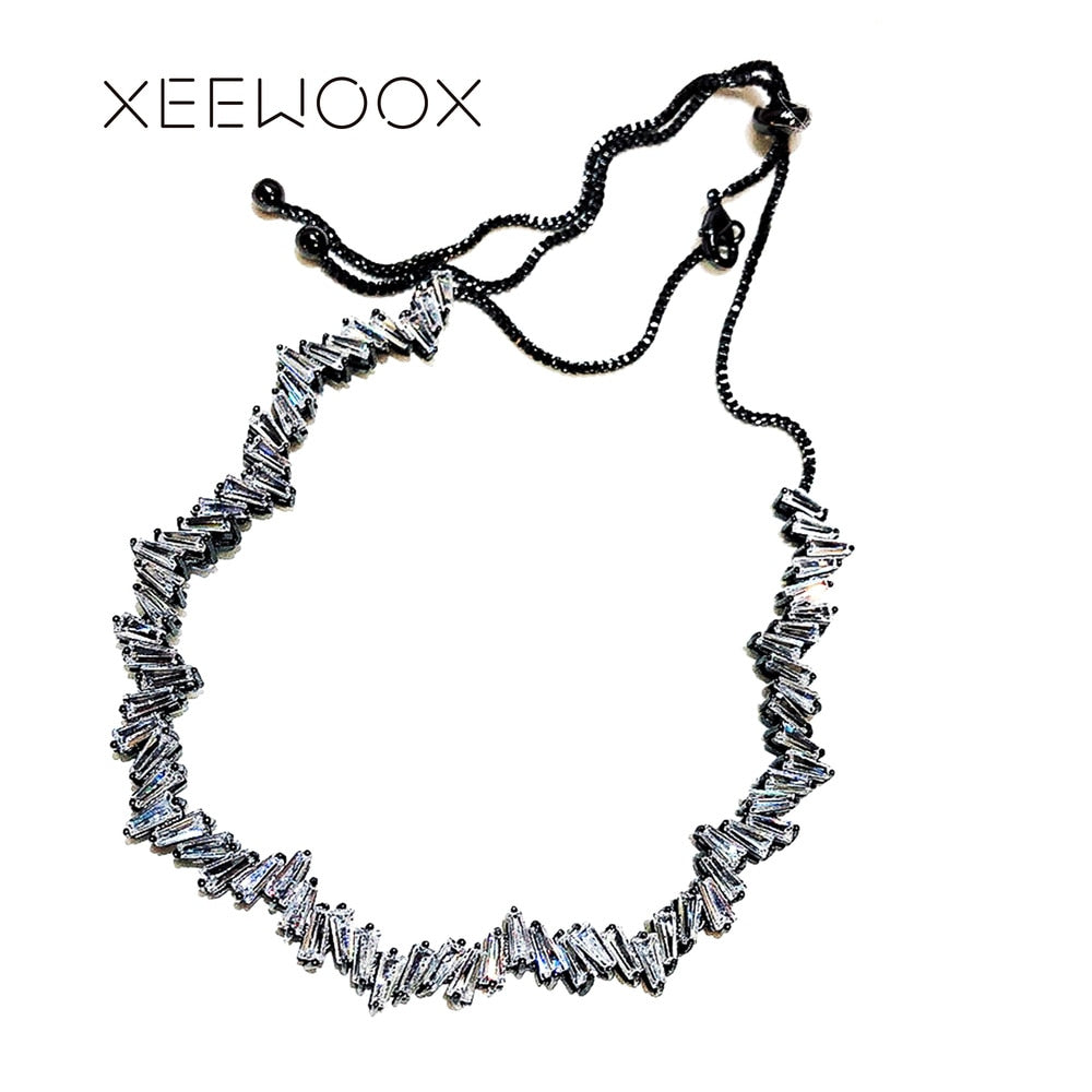 Collana con ciondolo in zircone con scarti regolari regolabili, regalo creativo per designer della settimana della moda 