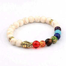 Carica l'immagine nel visualizzatore di Gallery, Bracciale in agata da uomo moda 7 chakra guarigione con perline in pietra lavica braccialetto Buddha braccialetto braccialetto gioielli da donna 