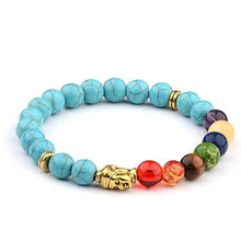 Carica l'immagine nel visualizzatore di Gallery, Bracciale in agata da uomo moda 7 chakra guarigione con perline in pietra lavica braccialetto Buddha braccialetto braccialetto gioielli da donna 