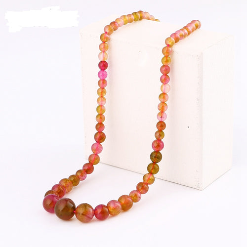 Agate Chain Necklace Natural Grade A Agate Power Crystal Women Jewelry Bead Bts Accessories Boho Bikini Choker Choker