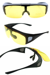 Agstum Fit Over Wrap Around Eyeglasses Prescription Glasses Polarized Night Driving Flip up Night Vision Sunglasses Goggles