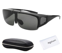 Load image into Gallery viewer, Agstum Mens Womens Wraparound Goggles Polarized Fishing Driving Glasses Flip Up Fit Over Sunglasses