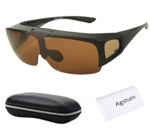 Load image into Gallery viewer, Agstum Mens Womens Wraparound Goggles Polarized Fishing Driving Glasses Flip Up Fit Over Sunglasses