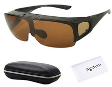 Load image into Gallery viewer, Agstum Mens Womens Wraparound Goggles Polarized Fishing Driving Glasses Flip Up Fit Over Sunglasses