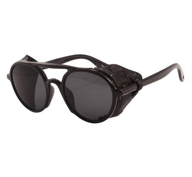 Agstum Retro Round Steampunk Sunglasses Vintage Goggles Sunglass Steam Punk Sun glasses Classical Glasses