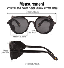 Load image into Gallery viewer, Agstum Retro Round Steampunk Sunglasses Vintage Goggles Sunglass Steam Punk Sun glasses Classical Glasses