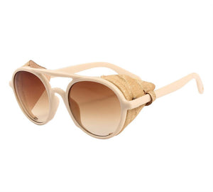 Agstum Retro Round Steampunk Sunglasses Vintage Goggles Sunglass Steam Punk Sun glasses Classical Glasses