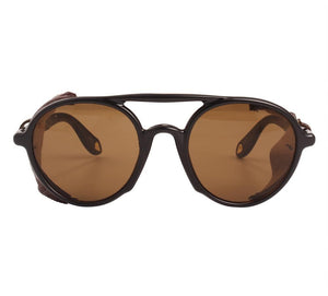 Agstum Retro Round Steampunk Sunglasses Vintage Goggles Sunglass Steam Punk Sun glasses Classical Glasses