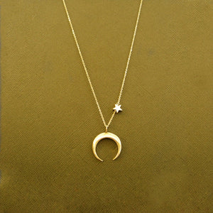Ahmed Simple Star & Moon Pendant Necklace For Women New Bijoux Maxi Statement Necklaces Collier Fashion Jewelry