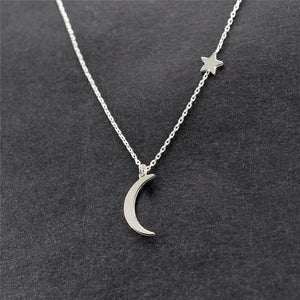 Ahmed Simple Star & Moon Pendant Necklace For Women New Bijoux Maxi Statement Necklaces Collier Fashion Jewelry