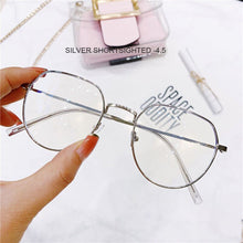 Load image into Gallery viewer, Ahora 2022  Anti Blue Light Finished Myopia Glasses Metal Polygon Nearsighted Eyeglasses 0-1.0-1.5-2.0-2.5-3.0-3.5-4.0...-6.0