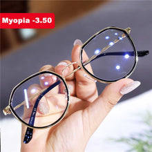 Carica l'immagine nel visualizzatore di Gallery, Ahora 2022 Finito Miopia Occhiali Telaio Donna Uomo Vintage Poligono Matel Miope Occhiali Trasparente con 0 -0.5 ~ -6.0 