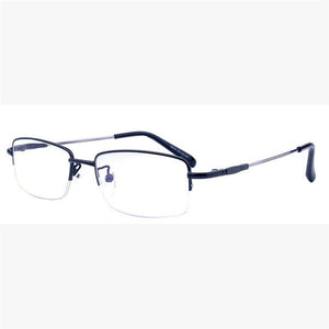 Ahora Anti Blue Light Half Frame Business Finished Myopia Glasses Ultralight Alloy Clear Lens Nearsighted Eyewear-1.0...-6.0