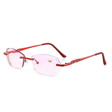Load image into Gallery viewer, Ahora Rimless Anti Blue Light Finished Myopia Glasses Frame for Women Myopic Eyewear Diopters -1.0 -1.5 -2.0 -2.5 -3.0 -3.5 -4.0