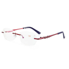 Load image into Gallery viewer, Ahora Rimless Anti Blue Light Finished Myopia Glasses Frame for Women Myopic Eyewear Diopters -1.0 -1.5 -2.0 -2.5 -3.0 -3.5 -4.0