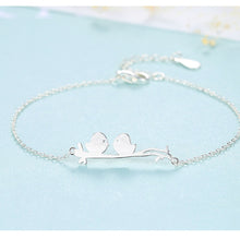 Carica l'immagine nel visualizzatore di Gallery, Bracciale di marca uccello semplice puro S925 per donna ragazza bella braccialetto in nastro 925 regalo di San Valentino gioielli Bracciali Donna 