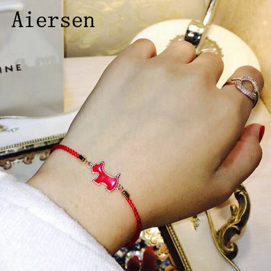 Fashion S925 Sterling Silver Puppy Red String Bracelet 2018 New Arrived Women's Bracelets Bransoletki Damskie Pulseiras